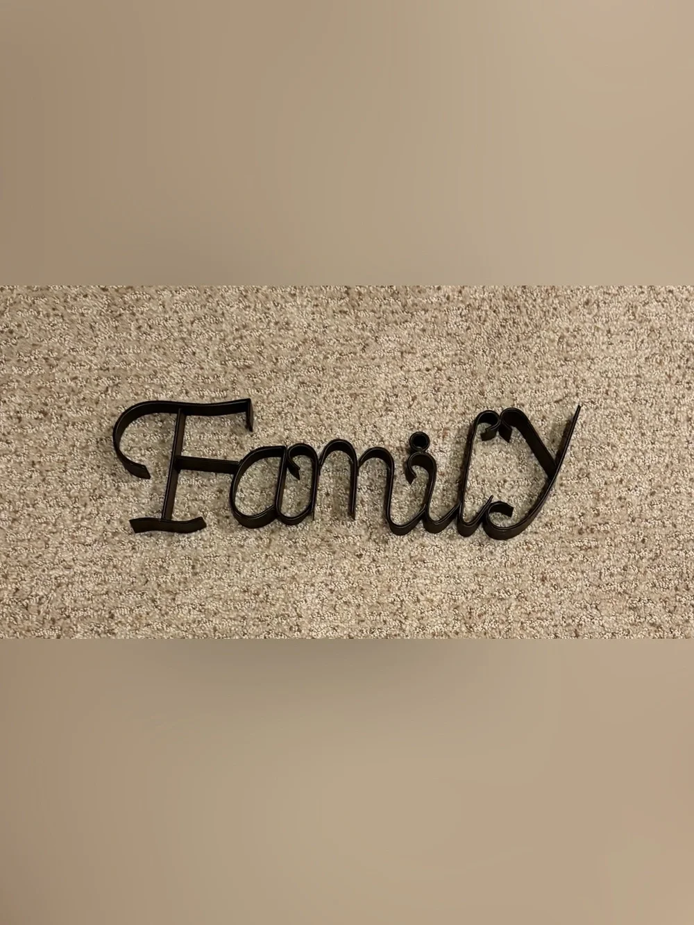Dark Brown Home Decor Script Word Sign - Elegant Brown Finish